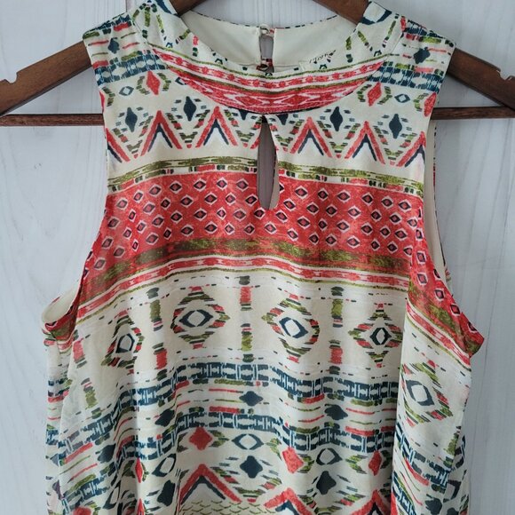 Cloth & People Sleeveless Casual Midi Dress, S, Western Print, Multi Color, EUC - Picture 2 of 8